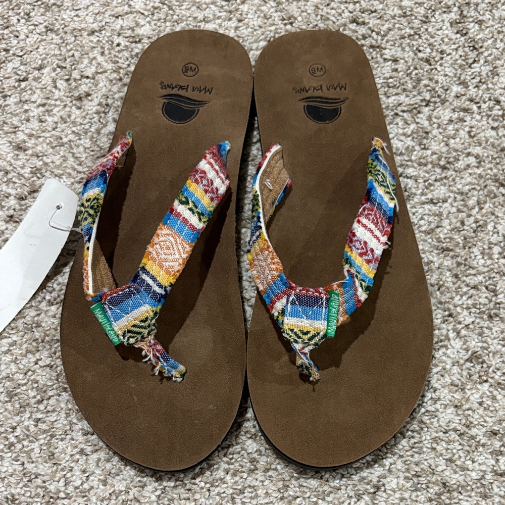 Colorful Patterned Sandals by Maui Islands